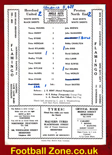 Hereford United v Preston 1974 - Bobby Charlton