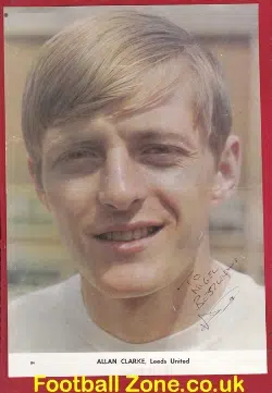 Leeds United Allan Clarke Autograph Picture 1970s