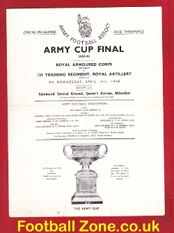 Army Cup Final Armoured Corps v Training Regiment 1948