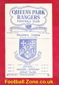 Queens Park Rangers v Columbia Vienna 1955 – Flodlight Friendly