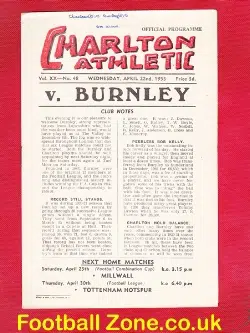 Charlton Athletic v Burnley 1953