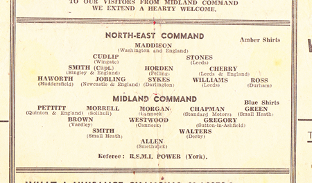 Army NE Command v Midlands Command 1945 – at Beck Lane