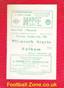 Plymouth Argyle v Fulham 1954