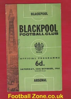 Blackpool v Arsenal 1965 - Autograph Alan Ball - Plus