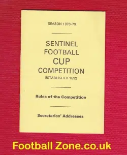 Sentinel Football Cup Competition Rule Book 1978 - 1979