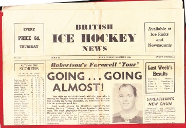 British Ice Hockey News Paper 1959