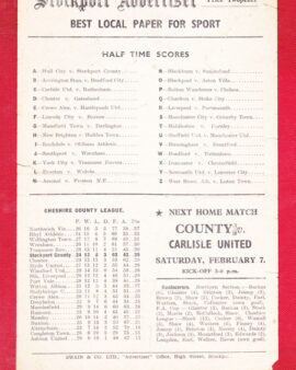 Stockport County v Buxton 1947 – Single Sheet Programme