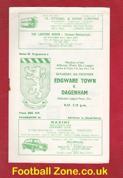 Edgware Town v Dagenham 1964