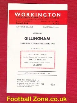 Workington v Gillingham 1962