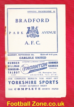 Bradford Park Avenue v Carlisle United 1954