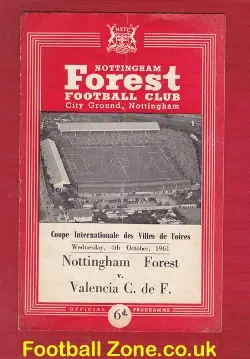 Nottingham Forest v Valencia 1961 – Fairs Cup