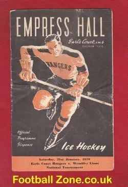 Earls Court Rangers Ice Hockey v Wembley 1950