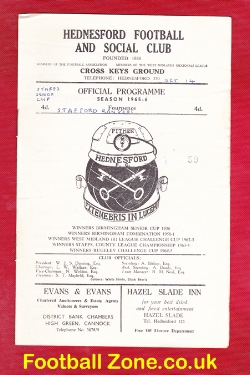 Hednesford Town v Stafford Rangers 1965