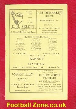 Barnet v Finchley 1955 – at Underhill