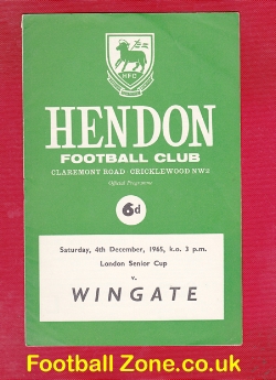 Hendon v Wingate 1965 – London Senior Cup