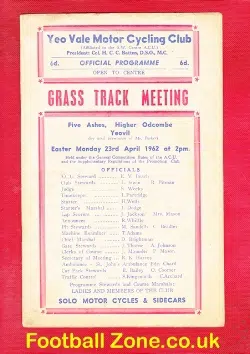 Yeovil Yeo Vale Motor Cycling Club Grass Track Meeting 1962