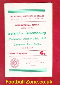 Ireland v Luxembourg 1953 - World Cup in Dublin