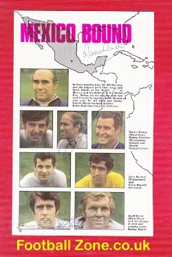 World Cup Mexico 1970 Autographed Magazine Charlton Peters Hurst