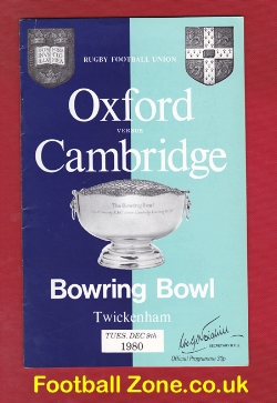 Oxford Rugby v Cambridge 1980
