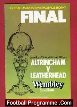 Altrincham v Leatherhead 1978 – Challenge Trophy Cup Final