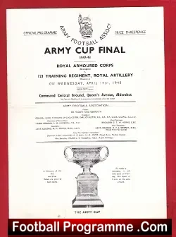 Army Cup Final Armoured Corps v Training Regiment 1948