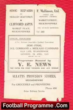 Army NE Command v Midlands Command 1945 – at Beck Lane