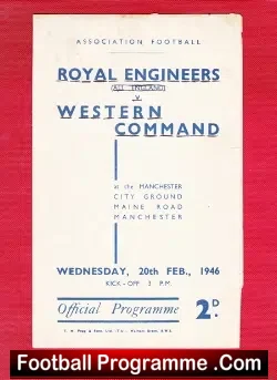 Army Royal Engineers v Western Command 1946 – at Man City