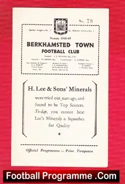 Berkhamsted Town v Welwyn Garden City 1948 – Senior Cup
