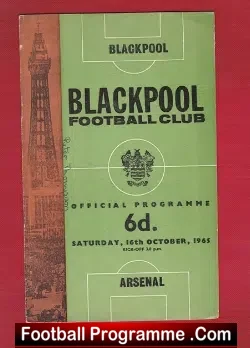 Blackpool v Arsenal 1965 - Autograph Alan Ball - Plus - football programme