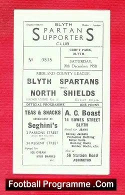 Blyth Spartans v North Shields 1958