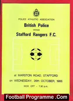 British Police v Stafford Rangers 1988 – Marston Road