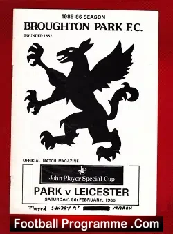 Broughton Park Rugby v Leicester 1986