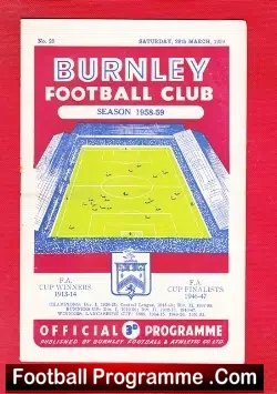Burnley v Manchester United 1959 - Signed Autograph ? - football programme