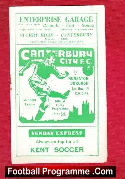 Canterbury City v Nuneaton Borough 1960