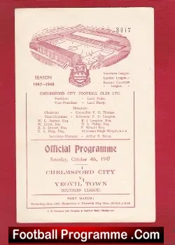 Chelmsford City v Yeovil Town 1947