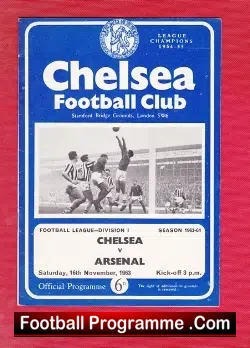 Chelsea v Arsenal 1963 - football programme