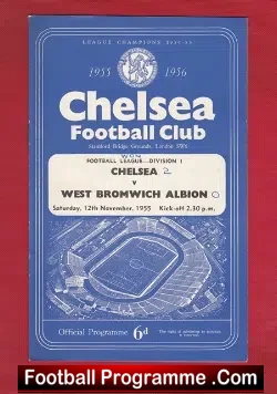 Chelsea v WBA 1955 - football programme