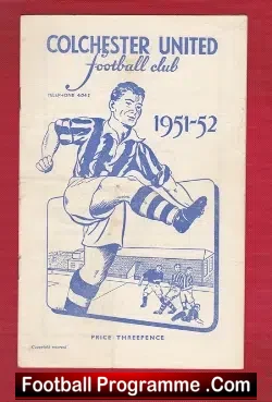 Colchester United v Bournemouth 1951 - football programme