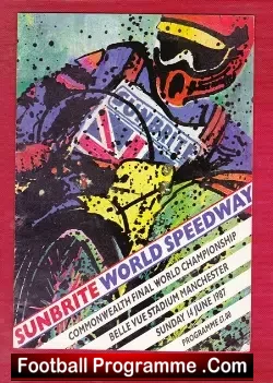 Commonwealth Speedway Final 1987 - at Belle Vue Speedway - speedway programme