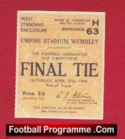 Derby County v Charlton Athletic 1946 – FA Cup Final Ticket