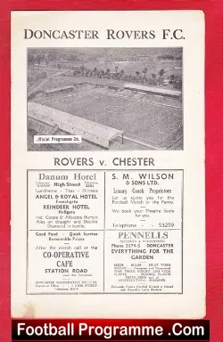 Doncaster Rovers v Chester 1947 - 1940s - football programme