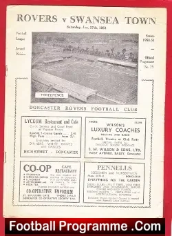 Doncaster Rovers v Swansea Town 1951 - football programme