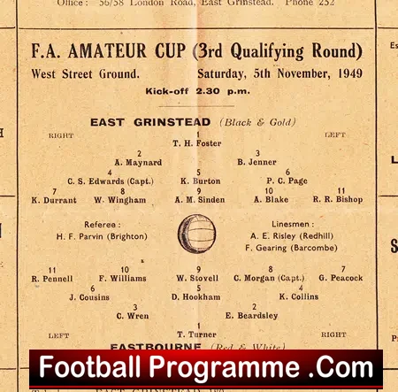 East Grinstead v Eastbourne 1949 – 1940s