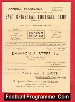 East Grinstead v Eastbourne 1949 – 1940s