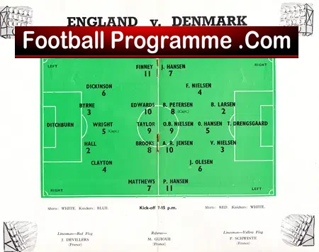 England v Denmark 1956 – World Cup + Duncan Edwards
