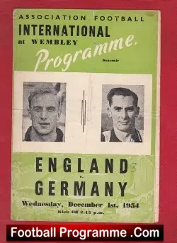 England v Germany 1954 – Pirate Programme