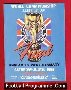 England v Germany 1966 - World Cup Final First Reprint - football programme