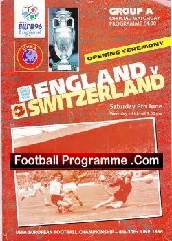 Euro 96 England v Switzerland 1996 – Opening Match Old Trafford