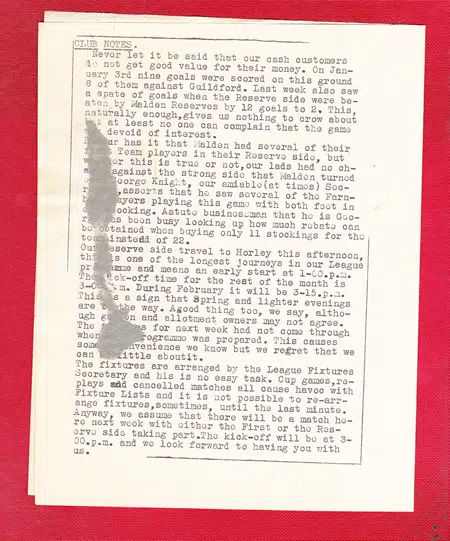 Farnham Town v Dorking 1953 – Surrey Senior League