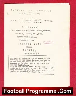Farnham Town v Dorking 1953 – Surrey Senior League